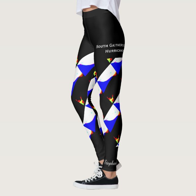 Abstract Team/Club Leggings with Fake Shorts (Left)