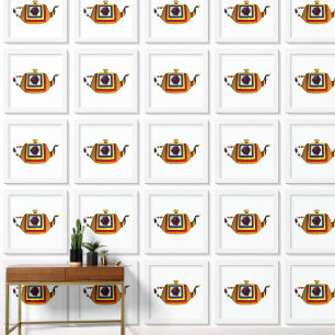 Abstract Teapot Kitchen Wallpaper