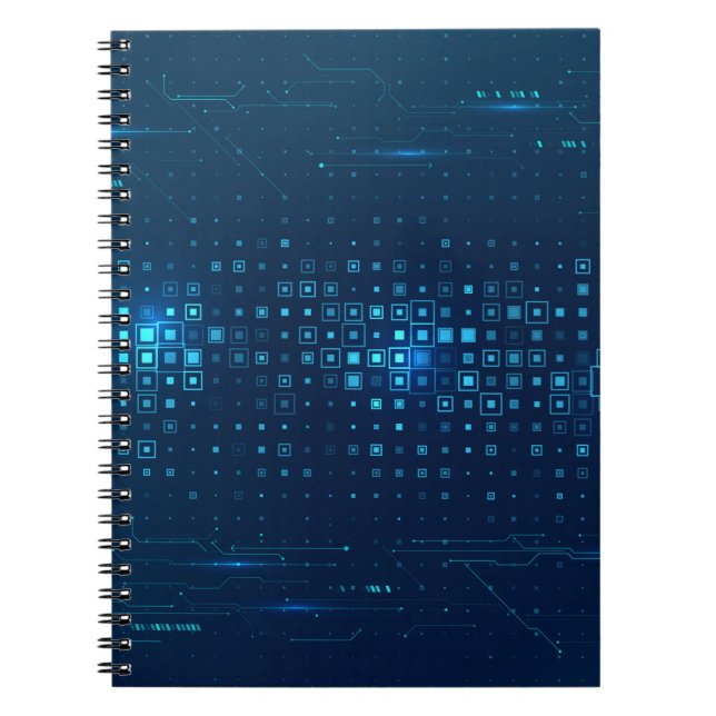 Abstract technology background. Digital innovation Notebook (Front)