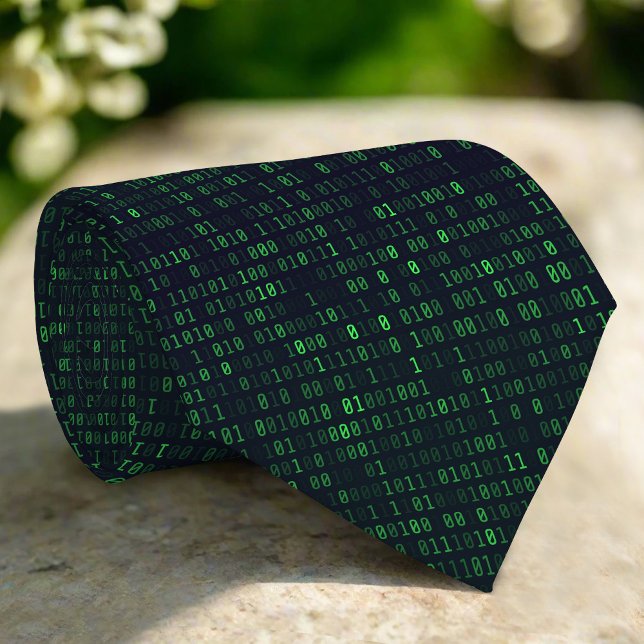 Abstract Technology Binary Code Digital IT Pattern Tie (Creator Uploaded)