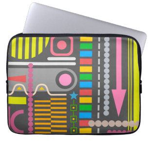 Abstract Technology Control Panel Pattern Laptop Sleeve