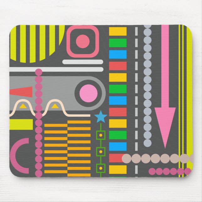 Abstract Technology Control Panel Pattern Mouse Mat (Front)
