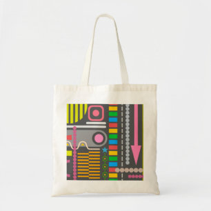 Abstract Technology Control Panel Pattern Tote Bag