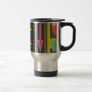 Abstract Technology Control Panel Pattern Travel Mug
