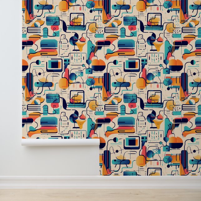 Abstract Technology-Inspired Geometric Art Wallpaper (Application)