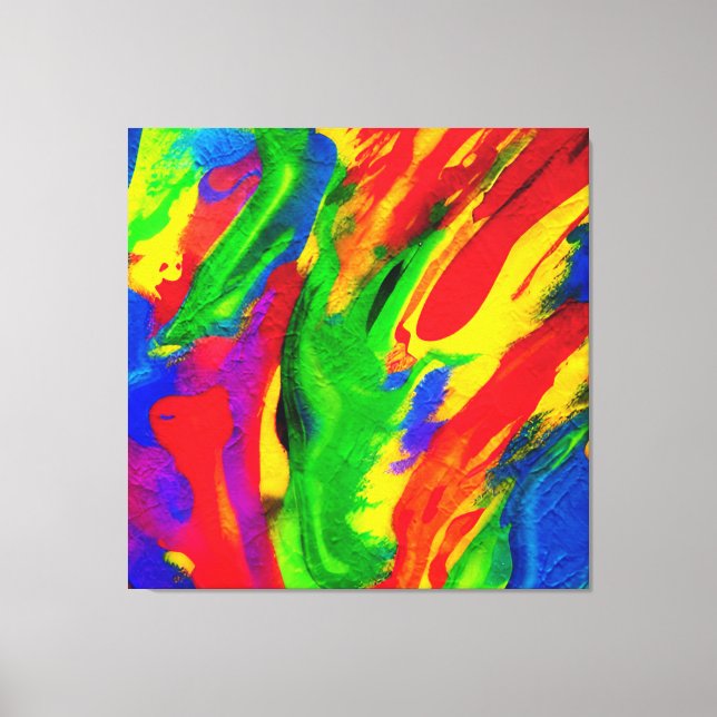 Abstract  tempera  colourful paint. canvas print (Front)