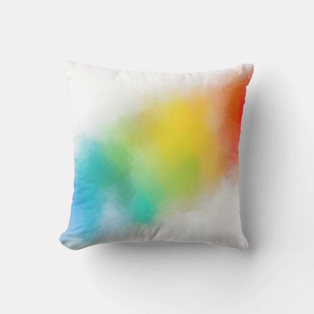 Abstract Template Modern Rainbow Colours Pink Red Cushion (Front)