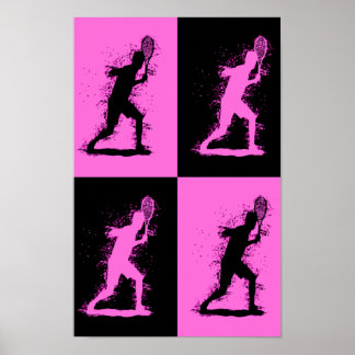 Abstract Tennis Player - Watercolor style Poster