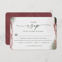 Abstract Terra Rosa Wedding Meal Choice RSVP Card