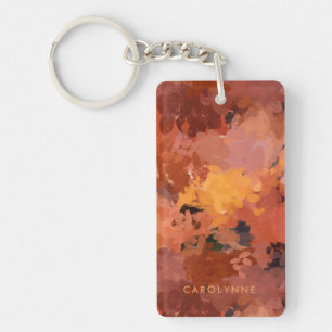 Abstract Terracotta Autumn Colours Photo Key Ring