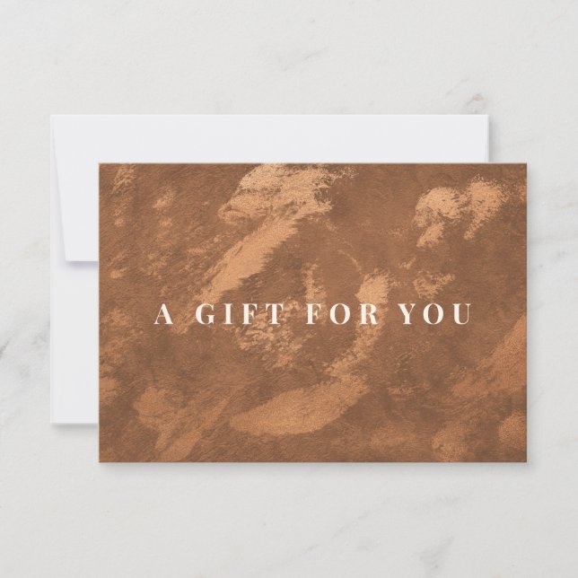 Abstract Terracotta Copper Certificate Gift Card (Front)