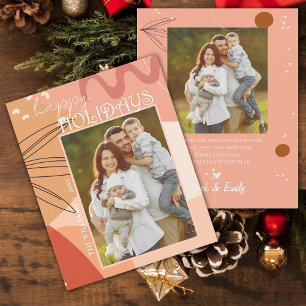 Abstract Terracotta Design Photo Happy Holidays 