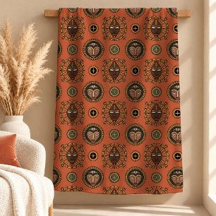 Abstract Terracotta Heritage Blanket Home Decor Ar