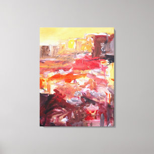 Abstract Terracotta Landscape & Architectural Canvas Print