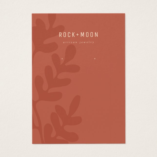 Abstract Terracotta Leaves Earring Display Card (Front)