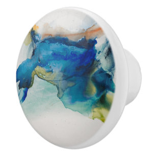Abstract Terrain - Blue Ceramic Knob