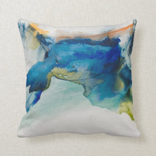 Abstract Terrain - Blue Cushion
