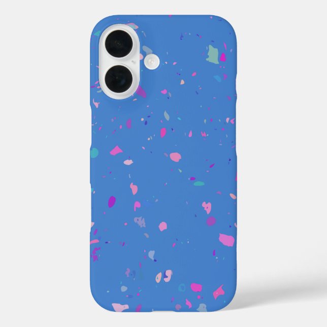 Abstract Terrazzo Galaxy Illustration in Blue Case-Mate iPhone Case (Back)