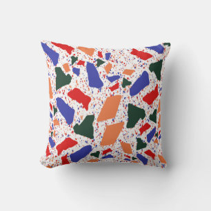 Abstract Terrazzo Hand Drawn Colourful Pattern Cushion