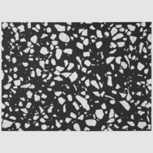 Abstract Terrazzo Mosaic Black and White Pattern  Tissue Paper
