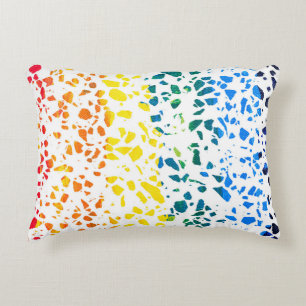 Abstract Terrazzo Mosaic Colourful Rainbow Pattern Decorative Cushion