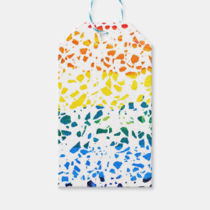 Abstract Terrazzo Mosaic Colourful Rainbow Pattern Gift Tags
