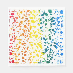Abstract Terrazzo Mosaic Colourful Rainbow Pattern Napkin