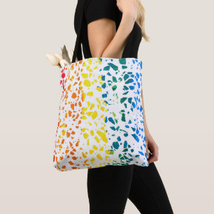 Abstract Terrazzo Mosaic Colourful Rainbow Pattern Tote Bag