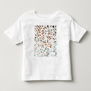 Abstract Terrazzo Mosaic Rust Brown & Blue Pattern Toddler T-Shirt