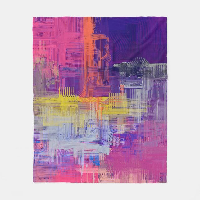 Abstract texture. 2d illustration. Expressive hand Fleece Blanket (Front)