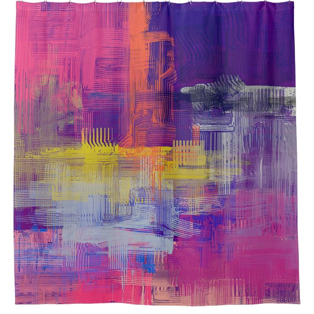 Abstract texture. 2d illustration. Expressive hand Shower Curtain (Front)