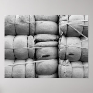 Abstract Texture Black and White Sacks Poster