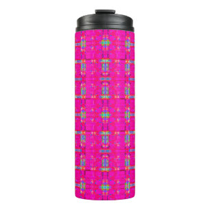 abstract texture, coloured plaid pattern, modern t thermal tumbler