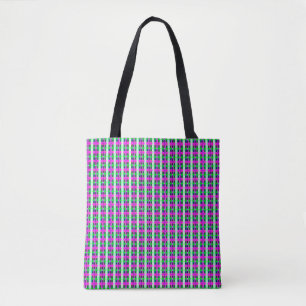 abstract texture, coloured plaid pattern, retro ta tote bag