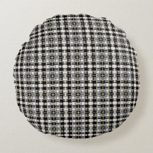 abstract texture, colourful chequered pattern, sim round cushion