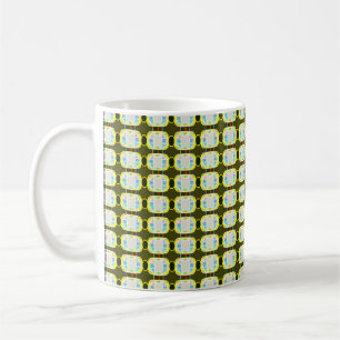 abstract texture, colourful gingham pattern, moder coffee mug