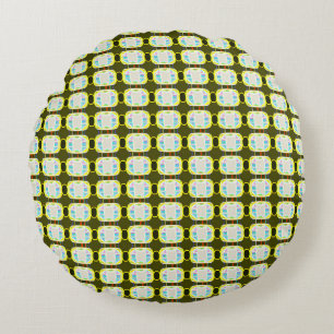 abstract texture, colourful gingham pattern, moder round cushion