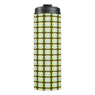 abstract texture, colourful gingham pattern, moder thermal tumbler