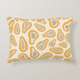 Abstract texture fruit pattern with papaya and gru decorative cushion