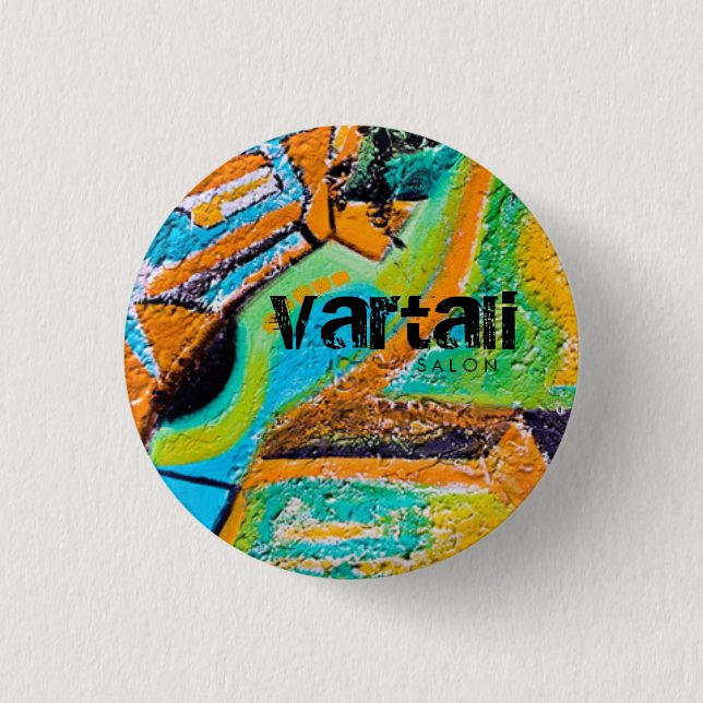 Abstract Texture Painting Vartali Round Button (Front)
