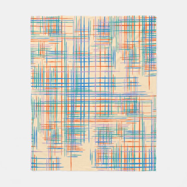 Abstract Texture with Crossing Stripes. Modern Pat Fleece Blanket (Front)