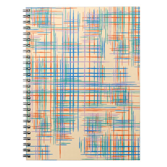 Abstract Texture with Crossing Stripes. Modern Pat Notebook (Front)