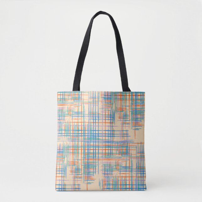 Abstract Texture with Crossing Stripes. Modern Pat Tote Bag (Front)