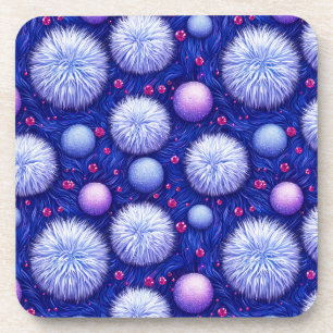 Abstract Texture with Glittering Orbs and Fuzzy Coaster