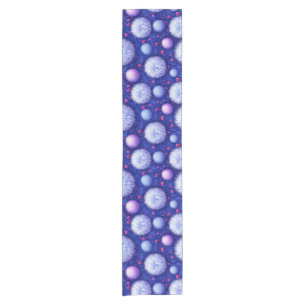 Abstract Texture with Glittering Orbs and Fuzzy Short Table Runner
