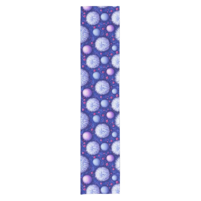 Abstract Texture with Glittering Orbs and Fuzzy Short Table Runner (Front)