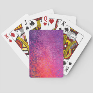 Abstract textured design in pink and purple playing cards