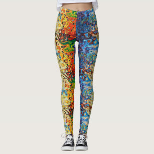 Abstract textured pattern leggings