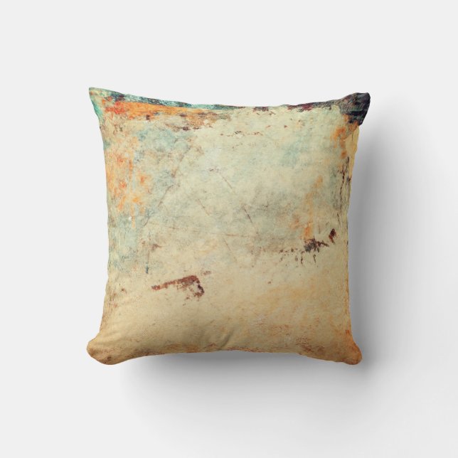 Abstract Textured Pillow in Orange and Peach (Front)