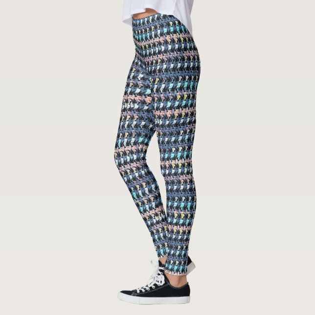 Abstract Textured Stripe Geometric Pattern  1325 Leggings (Left)